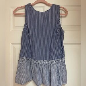 Blue Striped Sleeveless Top
